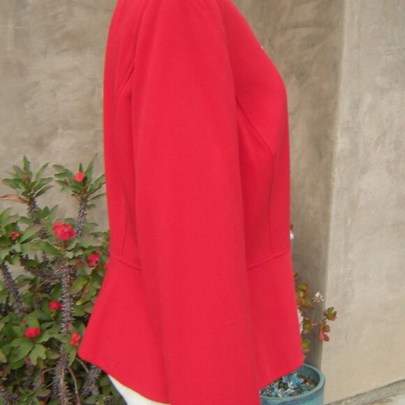 TAHARI Arthur S. Levine Red Zipper Blazer size 12PETITE - Modern Classic - Picture 4 of 7